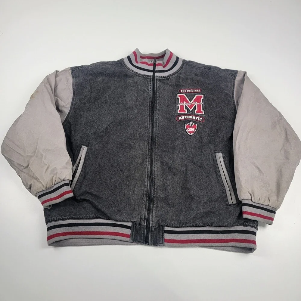 Vtg 90s Disney Store Mickey Mouse Letterman jacket size XL Full Zip Description